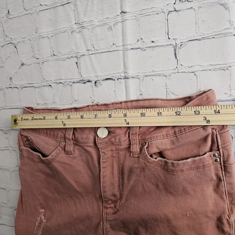 YMI WannaBettaButt? Light Pink Size 11 Distressed Skinny Jeans‎ Stretch Juniors